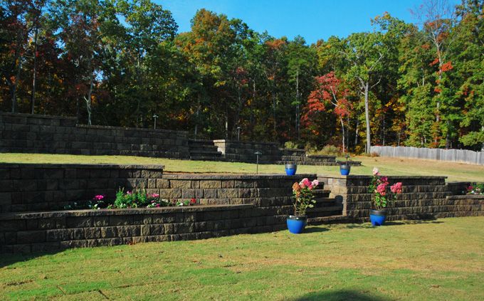 big Appalachian blend wall with planters in autumn slide 3-7