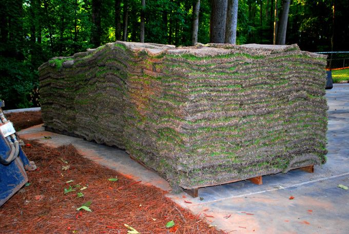 Pallets of new sod