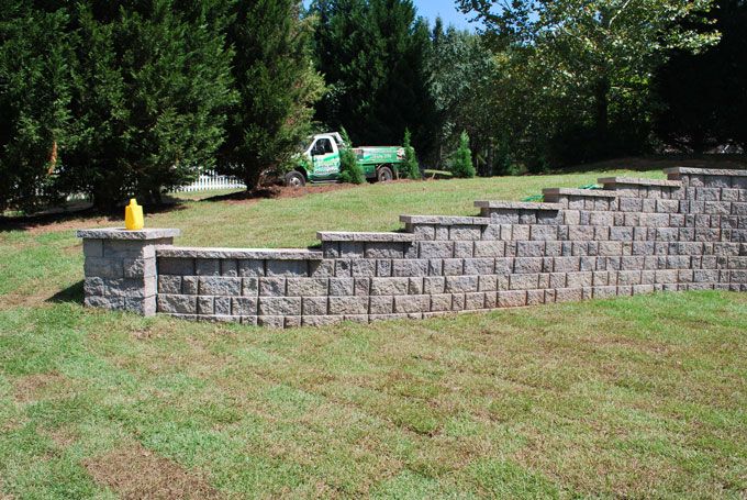 stepped stone retaining wall