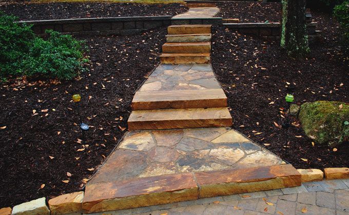 flagstone walkway with steps