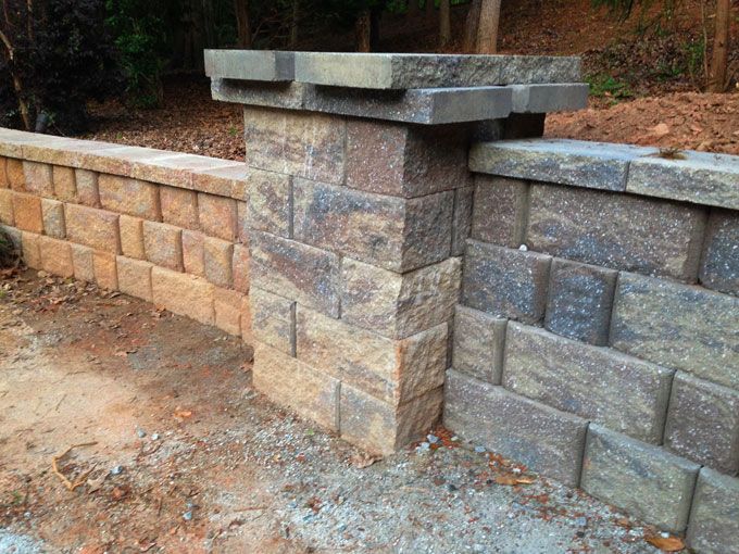 wall with harvest blend on the left of the column and Appalachian blend on the right