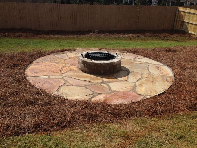 Tennessee flagstone patio with a firepit