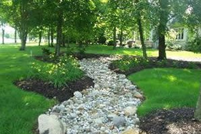 lawn and rocks