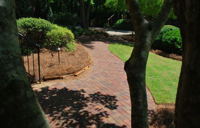 colorful walk way in the front garden