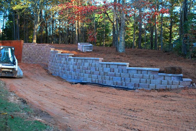 large cross-tie wall being replaced