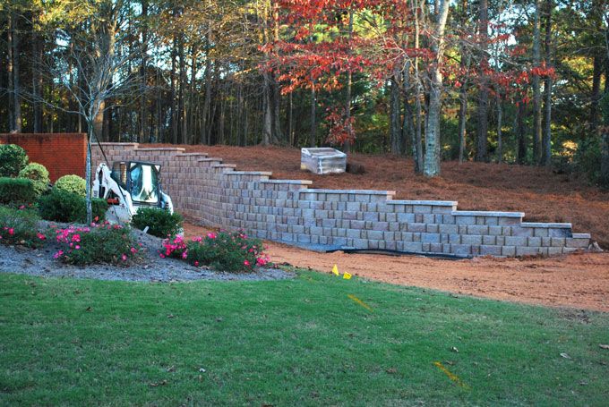 large cross-tie wall being replaced