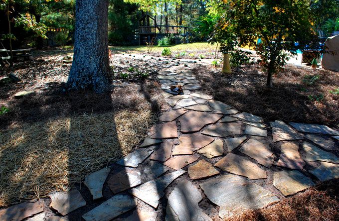 flagstone garden walkway