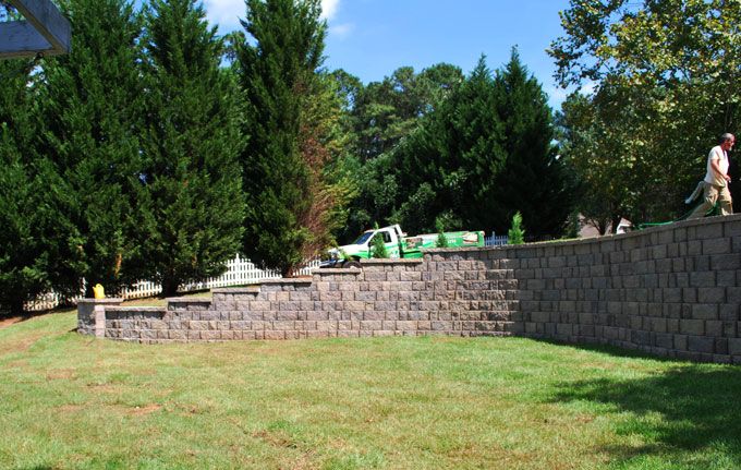 tall long retaining wall