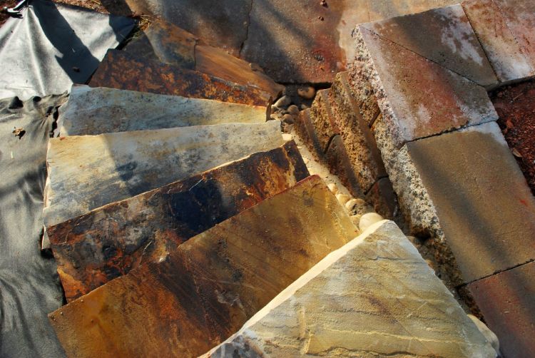 view of the rock slab steps