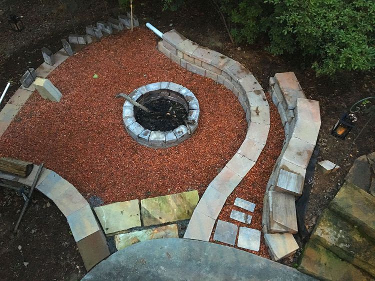 build a fire pit into existing landsacpe hillside