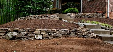 natural stack stone wall