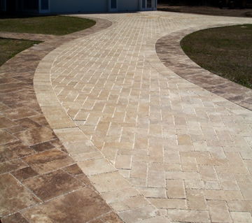 natural stone paver driveway