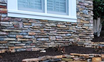 stack stone on a house